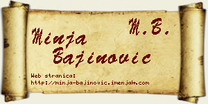 Minja Bajinović vizit kartica